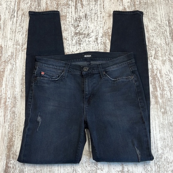 Hudson Jeans Denim - 26 // Hudson Nico Faded Black Distressed Midrise Super Skinny Jeans